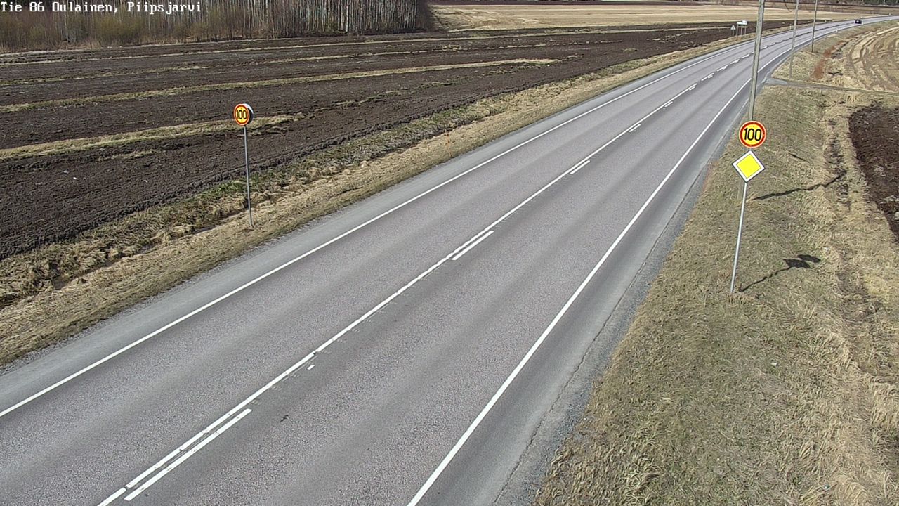 Weather Camera Image Väg 86 Oulais, Piipsjärvi, Oulainen, Pohjois-Pohjanmaa