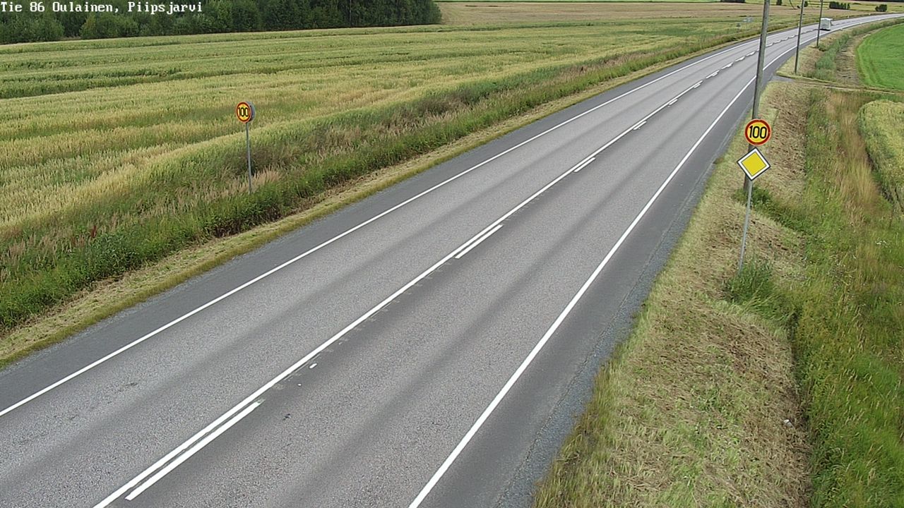 Weather Camera Image Väg 86 Oulais, Piipsjärvi, Oulainen, Pohjois-Pohjanmaa