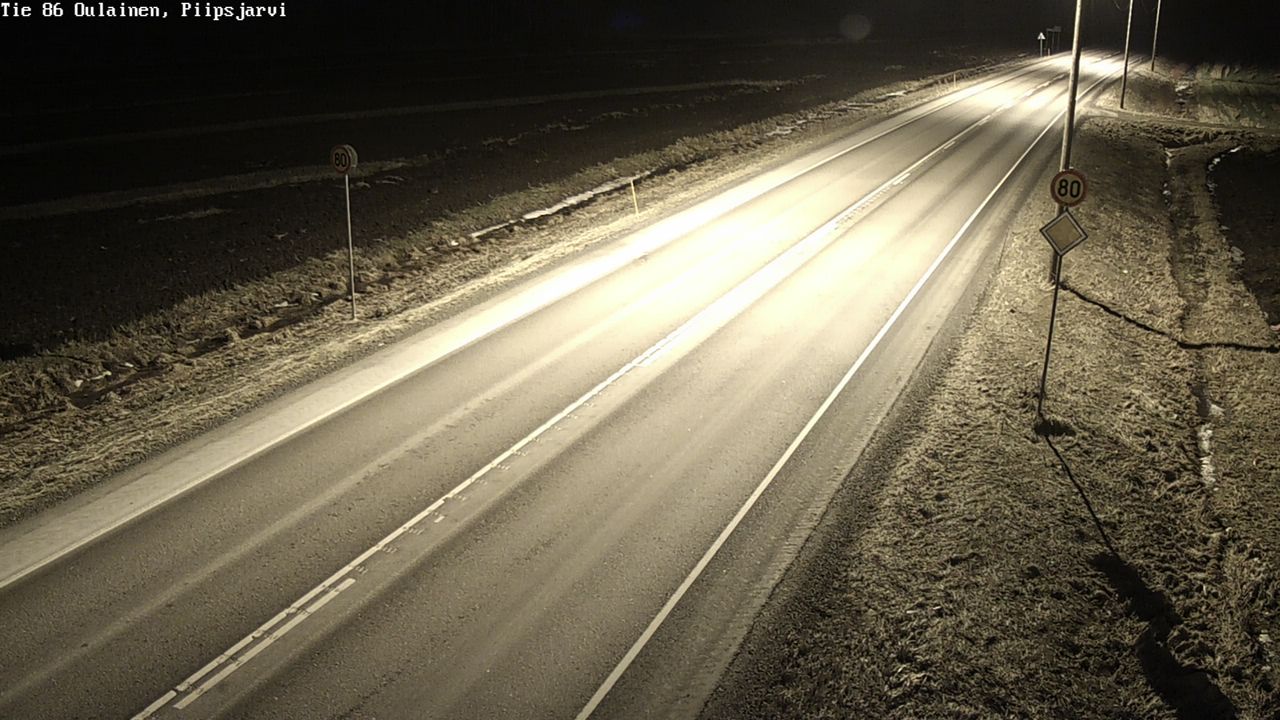 Weather Camera Image Väg 86 Oulais, Piipsjärvi, Oulainen, Pohjois-Pohjanmaa