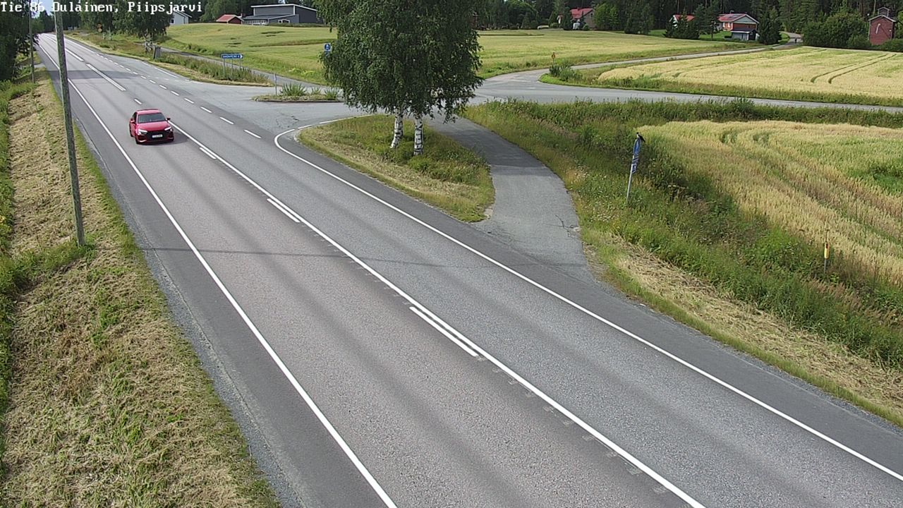 Weather Camera Image Väg 86 Oulais, Piipsjärvi, Oulainen, Pohjois-Pohjanmaa