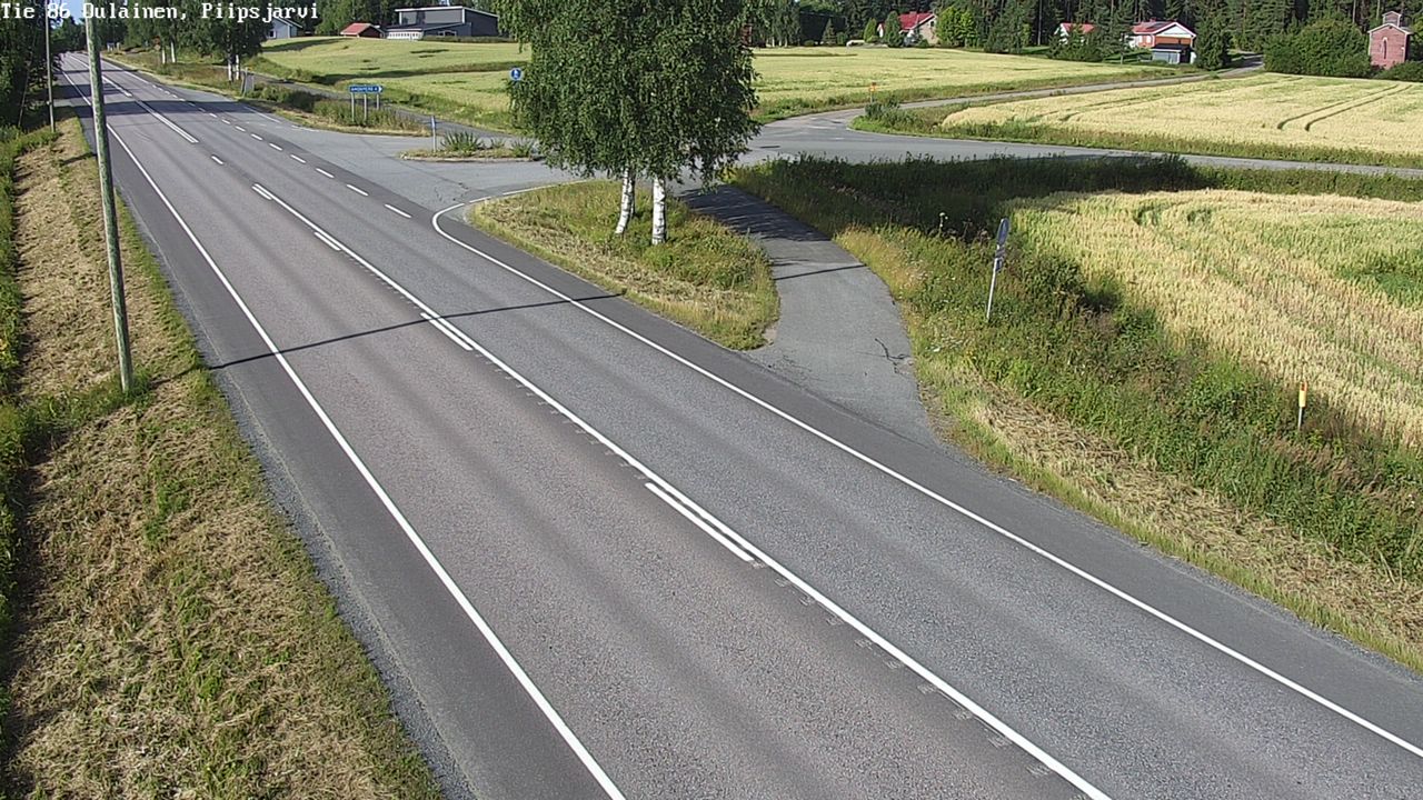 Weather Camera Image Väg 86 Oulais, Piipsjärvi, Oulainen, Pohjois-Pohjanmaa