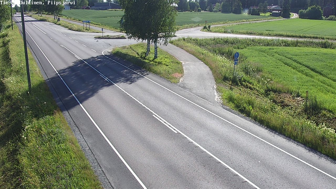 Weather Camera Image Väg 86 Oulais, Piipsjärvi, Oulainen, Pohjois-Pohjanmaa