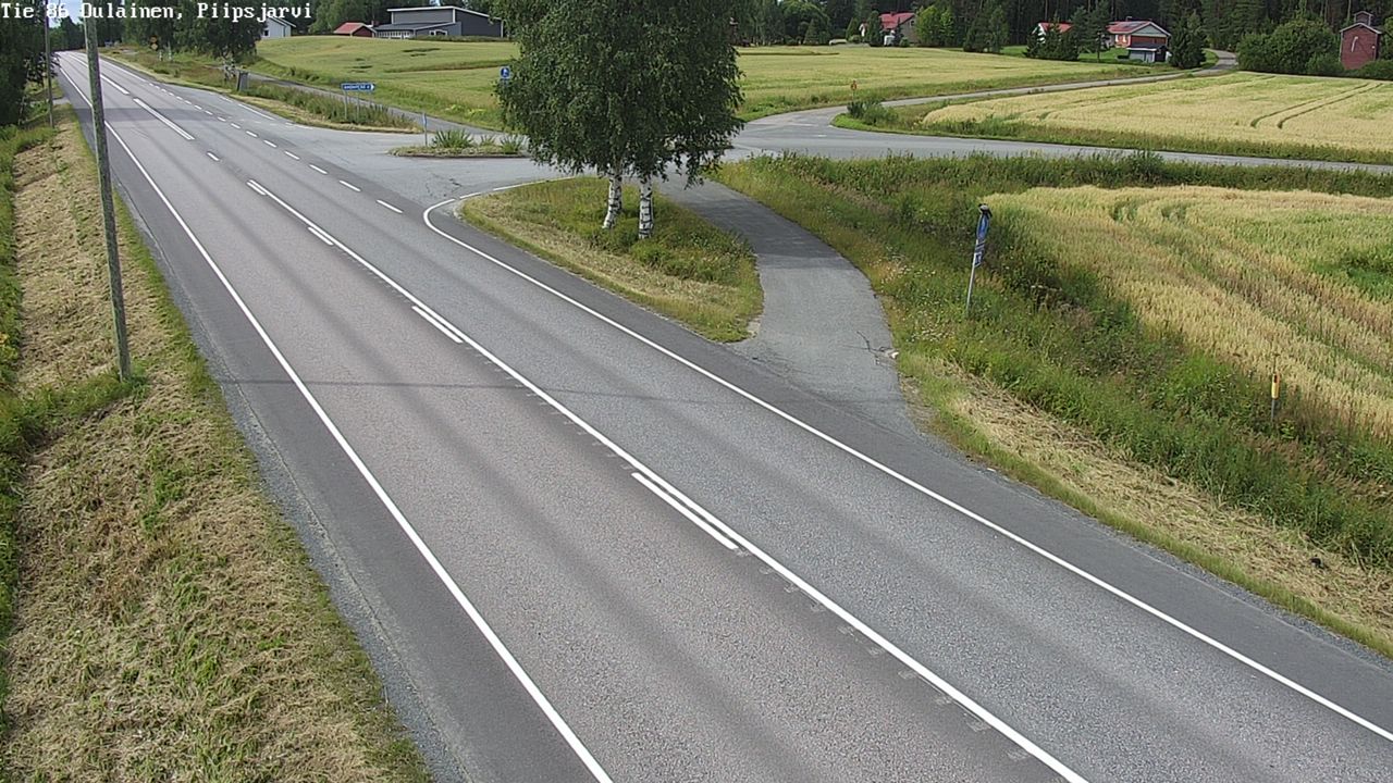 Weather Camera Image Väg 86 Oulais, Piipsjärvi, Oulainen, Pohjois-Pohjanmaa