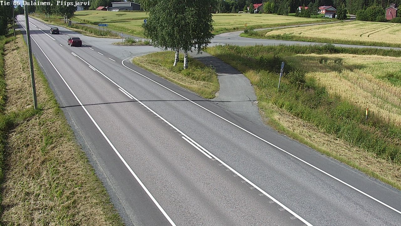 Weather Camera Image Väg 86 Oulais, Piipsjärvi, Oulainen, Pohjois-Pohjanmaa