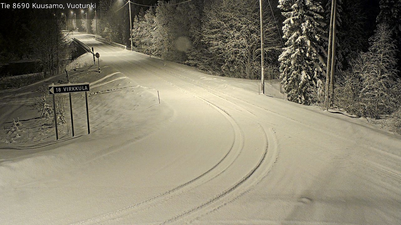 Weather Camera Image Road 8690 Kuusamo, Vuotunki, Kuusamo, Pohjois-Pohjanmaa