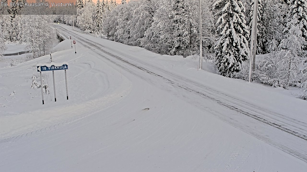 Weather Camera Image Road 8690 Kuusamo, Vuotunki, Kuusamo, Pohjois-Pohjanmaa