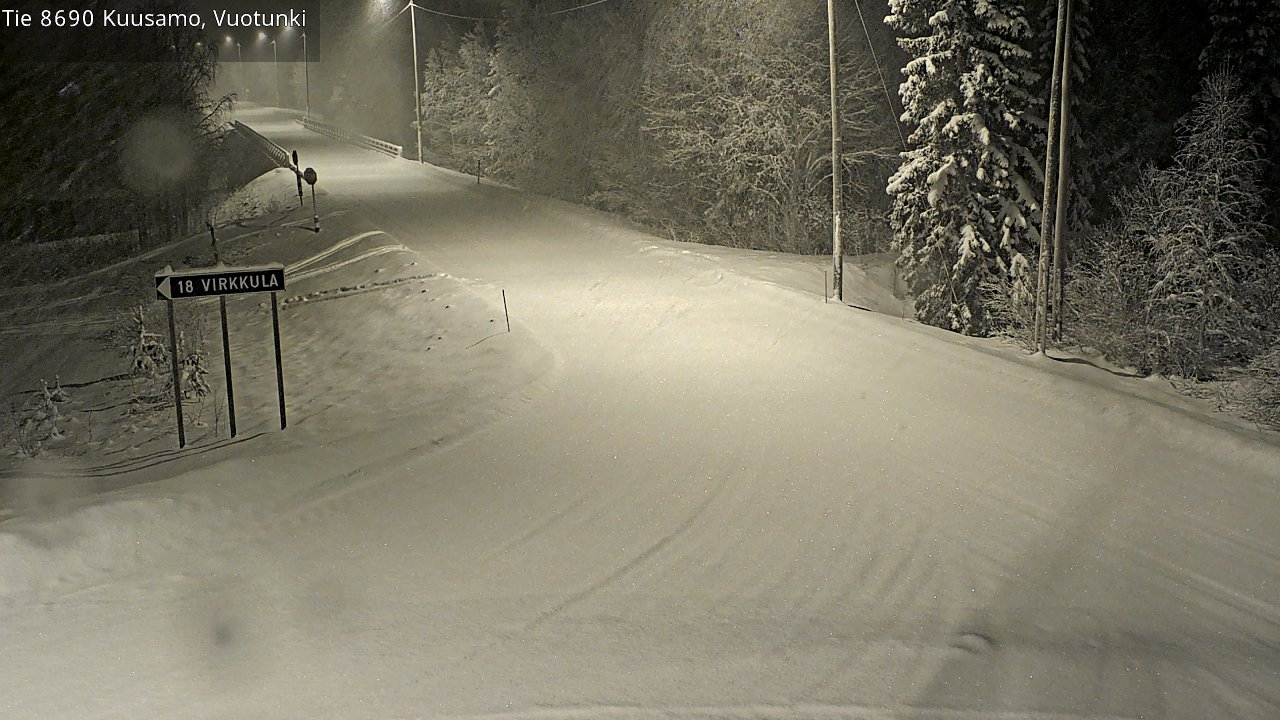 Weather Camera Image Road 8690 Kuusamo, Vuotunki, Kuusamo, Pohjois-Pohjanmaa
