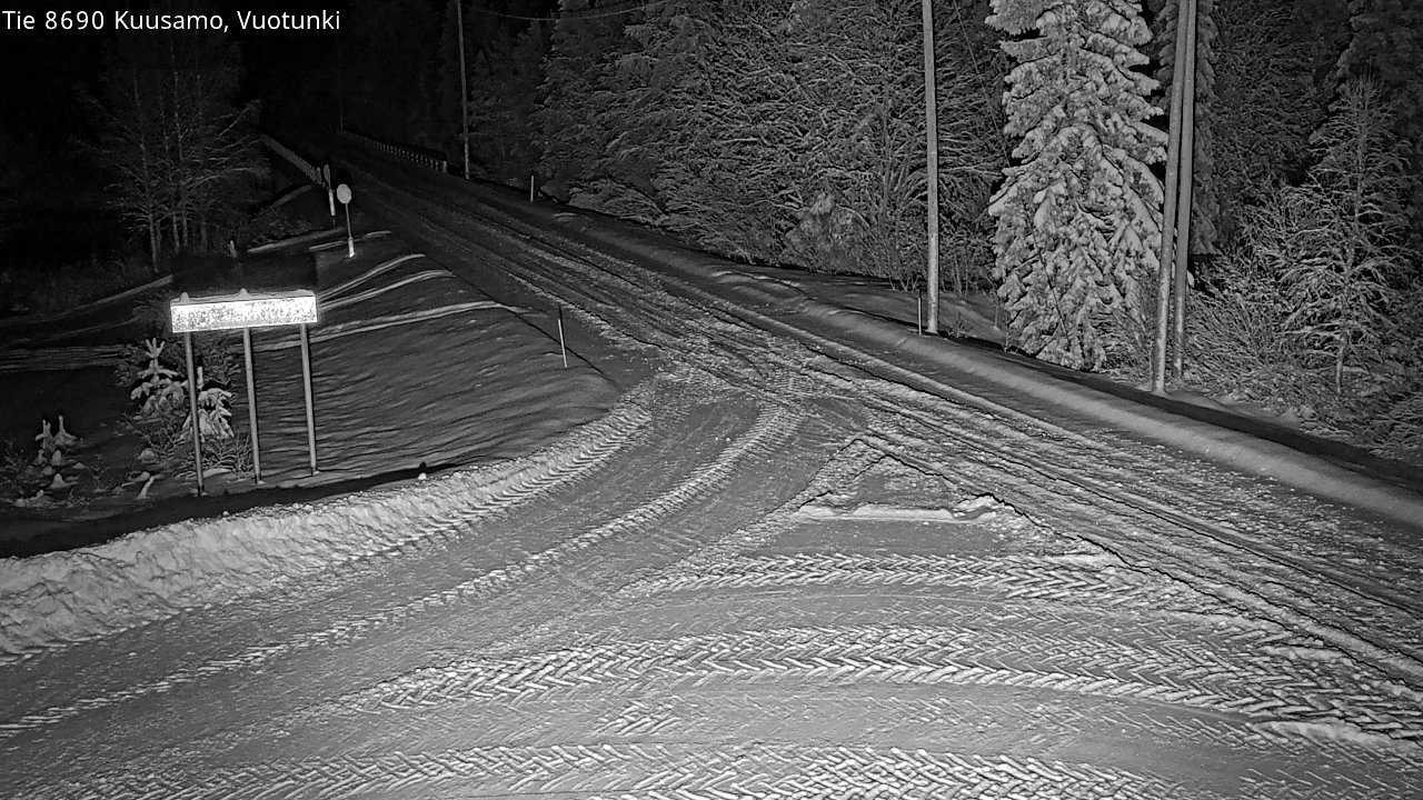 Weather Camera Image Road 8690 Kuusamo, Vuotunki, Kuusamo, Pohjois-Pohjanmaa