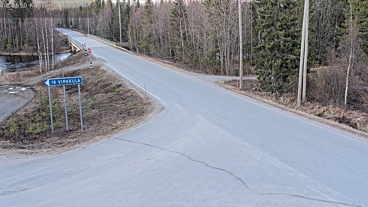 Weather Camera Image Väg 8690 Kuusamo, Vuotunki, Kuusamo, Pohjois-Pohjanmaa