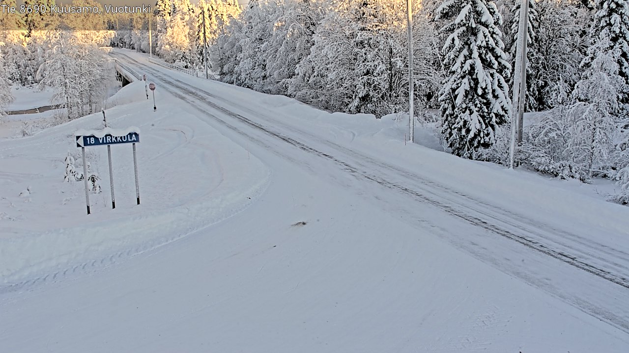 Weather Camera Image Road 8690 Kuusamo, Vuotunki, Kuusamo, Pohjois-Pohjanmaa