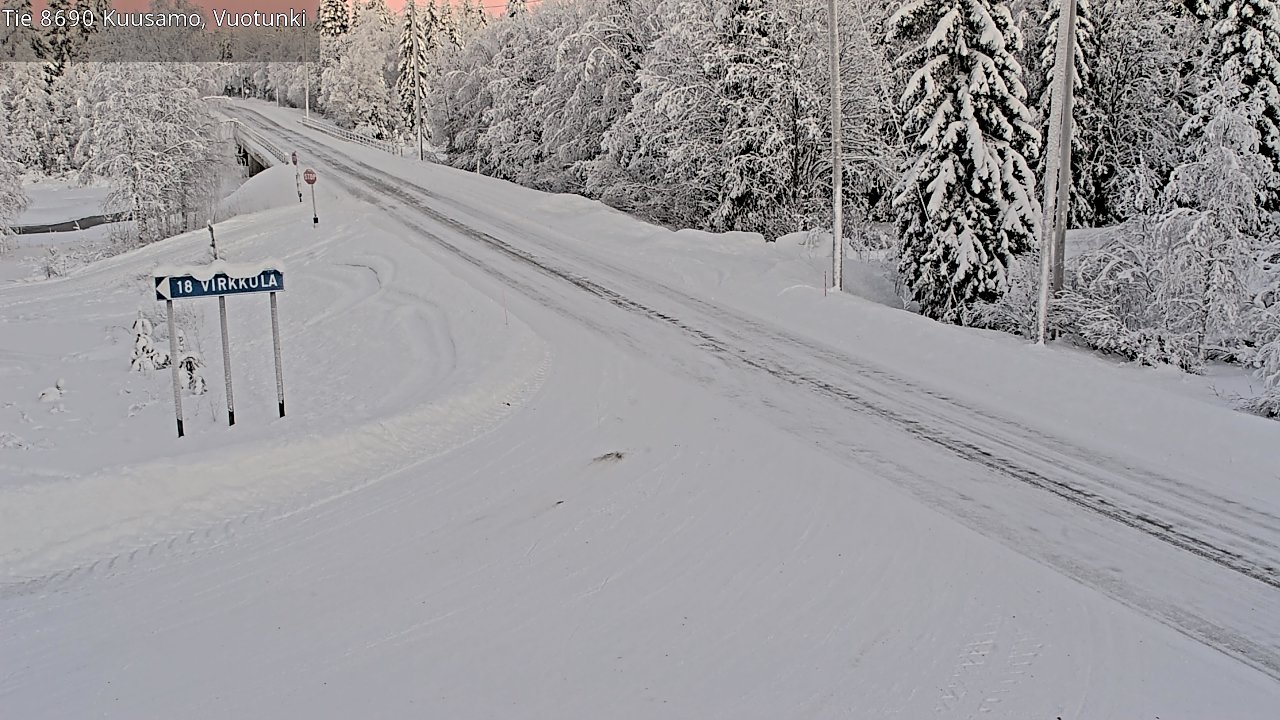 Weather Camera Image Road 8690 Kuusamo, Vuotunki, Kuusamo, Pohjois-Pohjanmaa