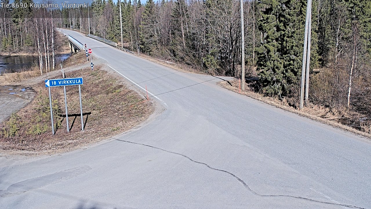 Weather Camera Image Väg 8690 Kuusamo, Vuotunki, Kuusamo, Pohjois-Pohjanmaa