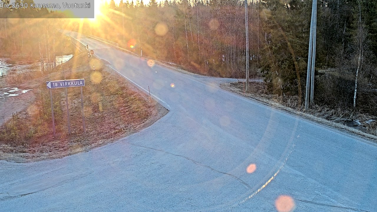 Weather Camera Image Väg 8690 Kuusamo, Vuotunki, Kuusamo, Pohjois-Pohjanmaa