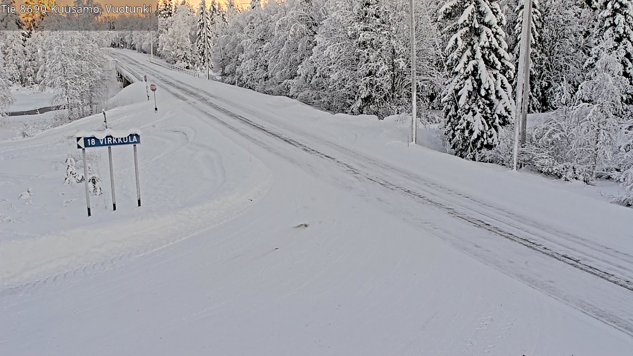 Weather Camera Image Road 8690 Kuusamo, Vuotunki, Kuusamo, Pohjois-Pohjanmaa