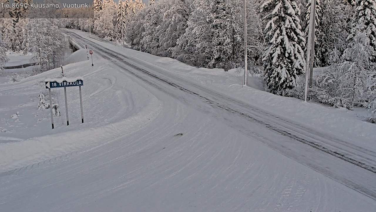 Weather Camera Image Road 8690 Kuusamo, Vuotunki, Kuusamo, Pohjois-Pohjanmaa