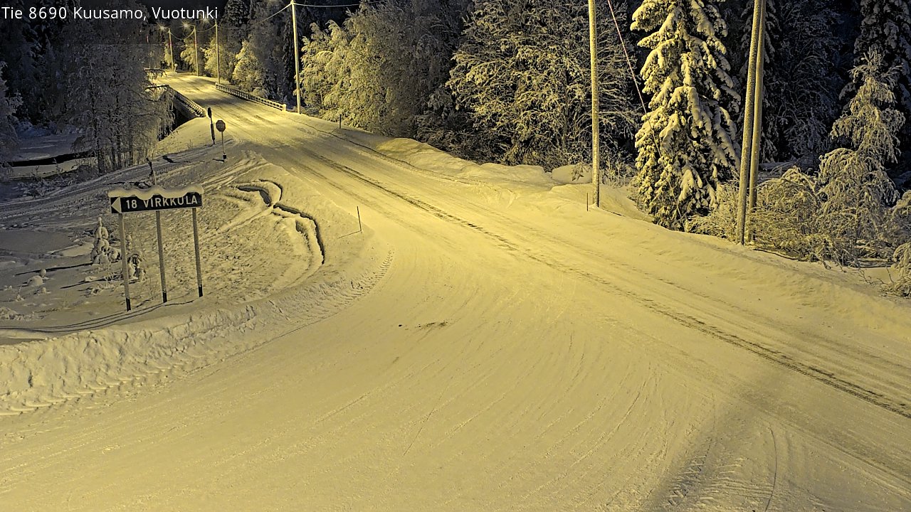 Weather Camera Image Väg 8690 Kuusamo, Vuotunki, Kuusamo, Pohjois-Pohjanmaa
