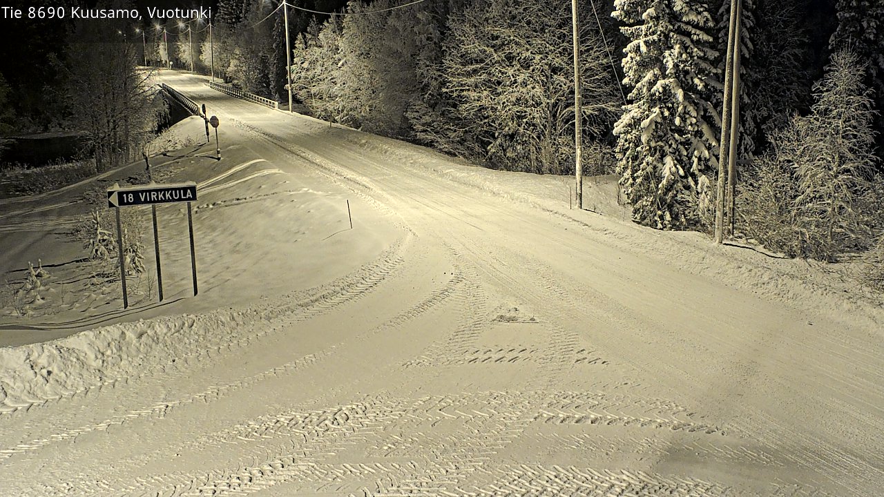 Weather Camera Image Road 8690 Kuusamo, Vuotunki, Kuusamo, Pohjois-Pohjanmaa