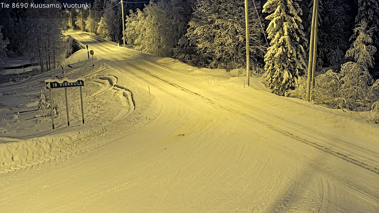 Weather Camera Image Road 8690 Kuusamo, Vuotunki, Kuusamo, Pohjois-Pohjanmaa