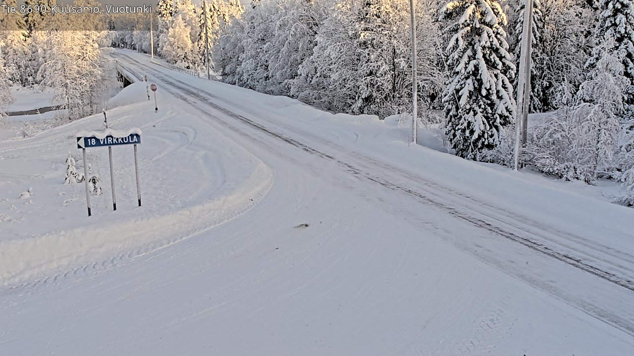 Weather Camera Image Väg 8690 Kuusamo, Vuotunki, Kuusamo, Pohjois-Pohjanmaa