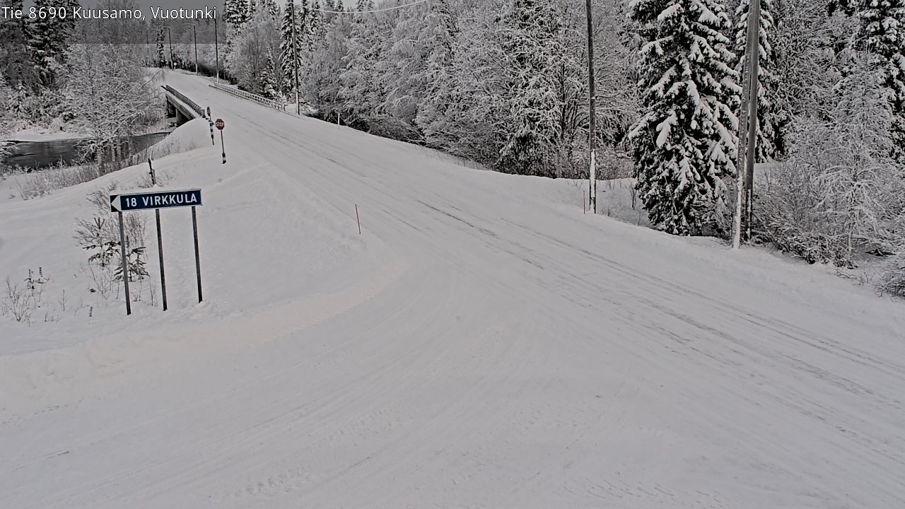 Weather Camera Image Road 8690 Kuusamo, Vuotunki, Kuusamo, Pohjois-Pohjanmaa