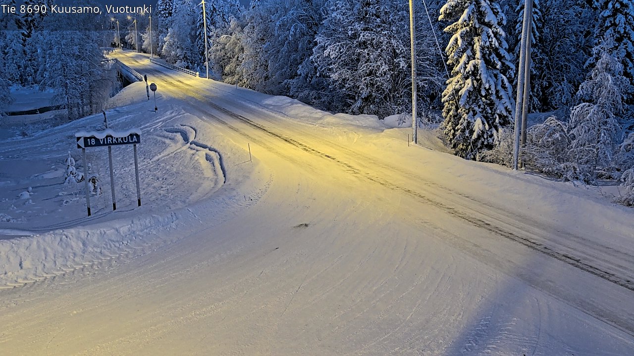 Weather Camera Image Road 8690 Kuusamo, Vuotunki, Kuusamo, Pohjois-Pohjanmaa