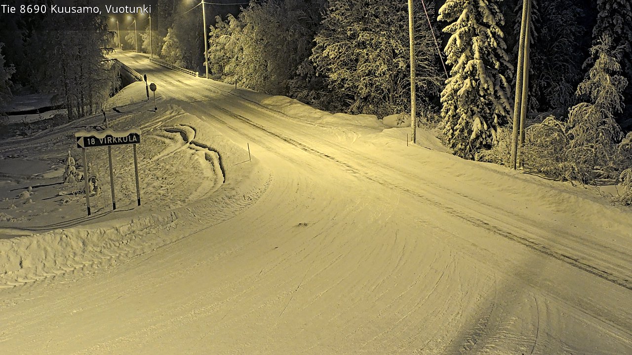 Weather Camera Image Road 8690 Kuusamo, Vuotunki, Kuusamo, Pohjois-Pohjanmaa