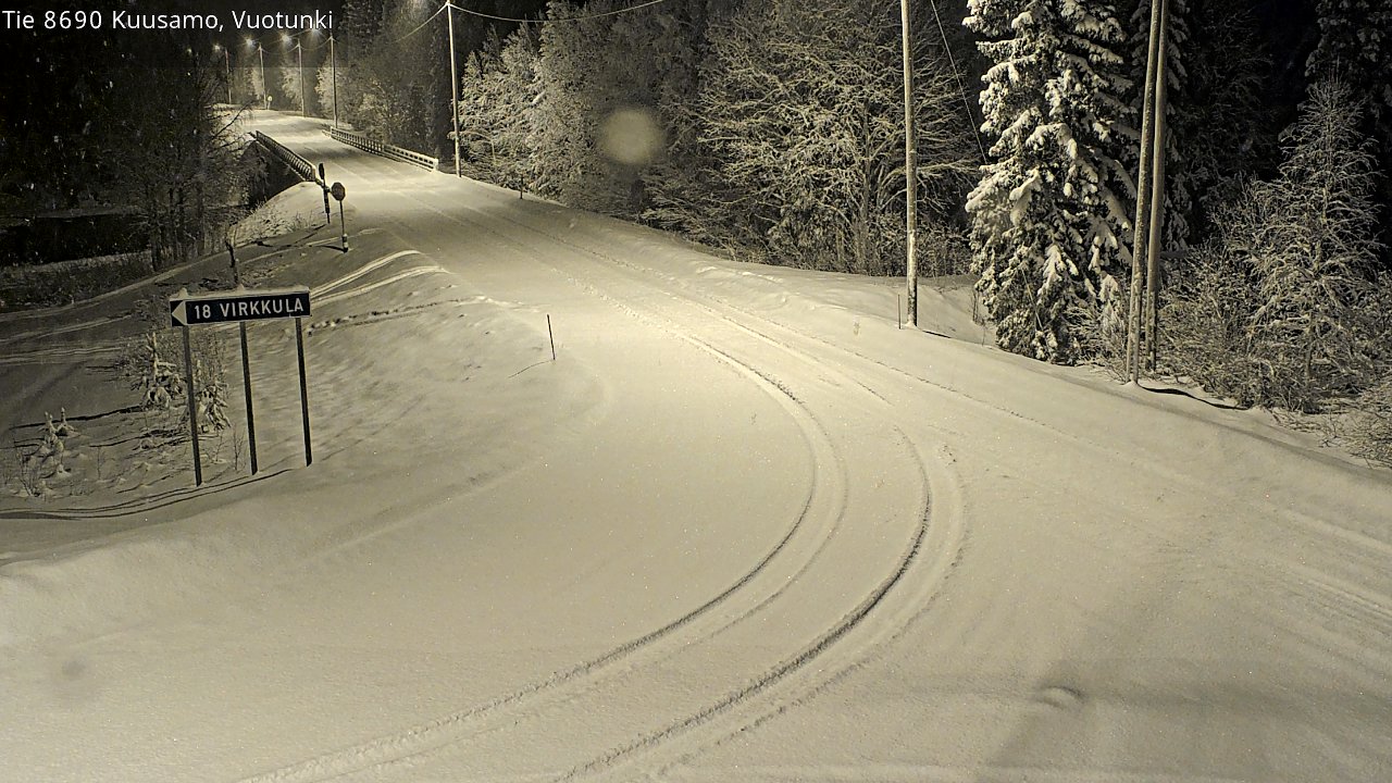 Weather Camera Image Road 8690 Kuusamo, Vuotunki, Kuusamo, Pohjois-Pohjanmaa