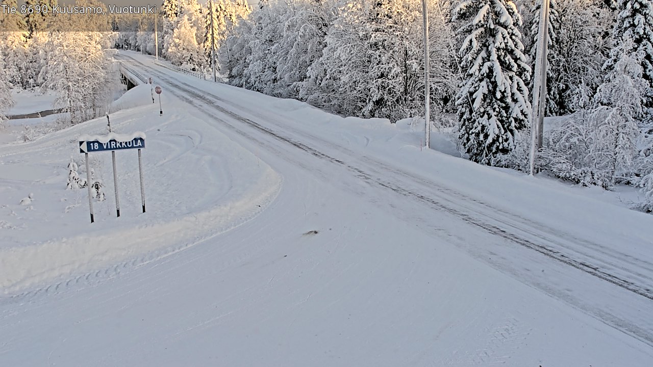 Weather Camera Image Road 8690 Kuusamo, Vuotunki, Kuusamo, Pohjois-Pohjanmaa