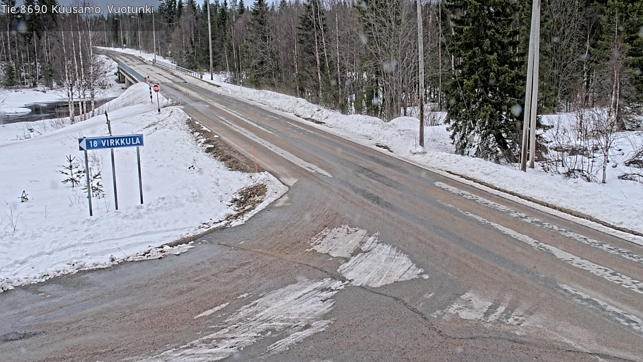 Weather Camera Image Väg 8690 Kuusamo, Vuotunki, Kuusamo, Pohjois-Pohjanmaa