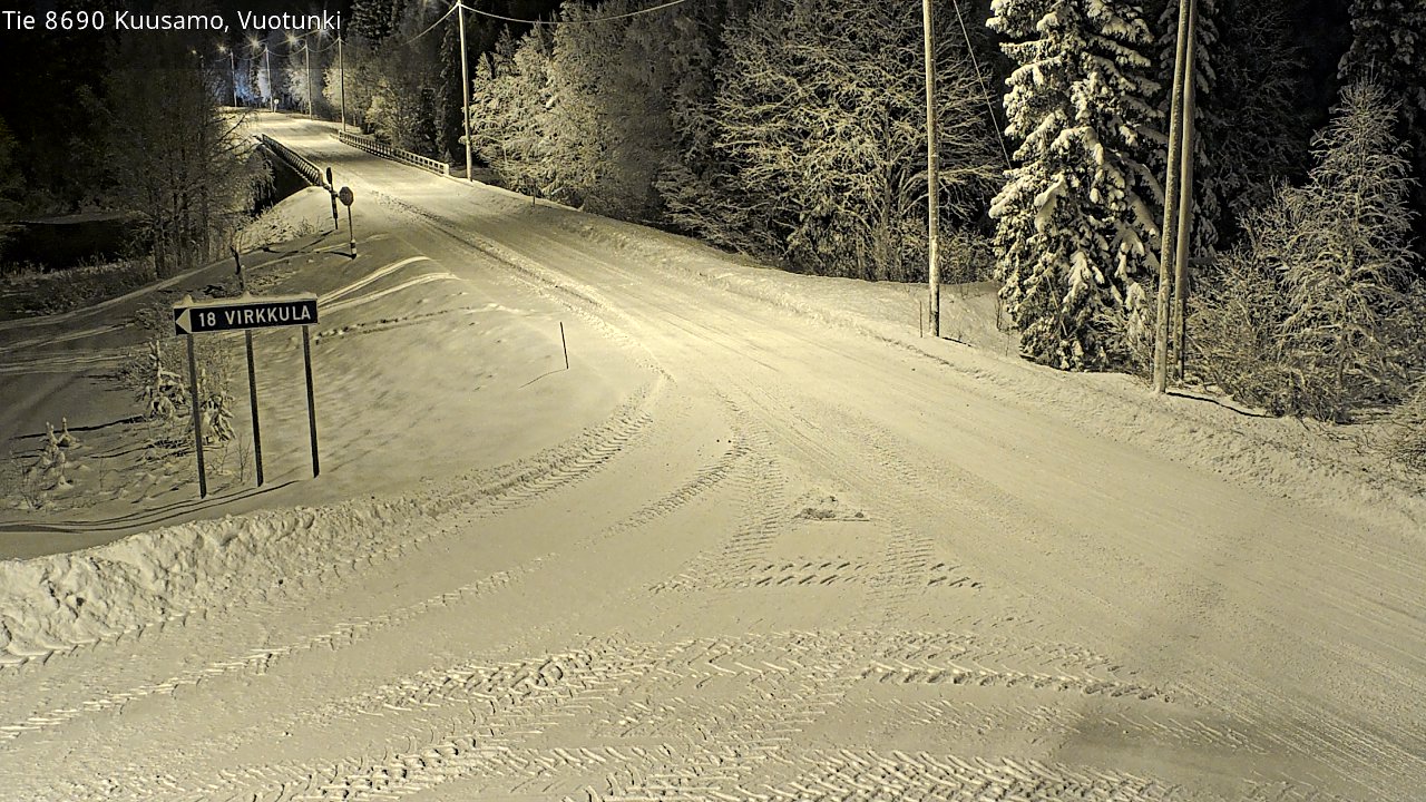 Weather Camera Image Road 8690 Kuusamo, Vuotunki, Kuusamo, Pohjois-Pohjanmaa