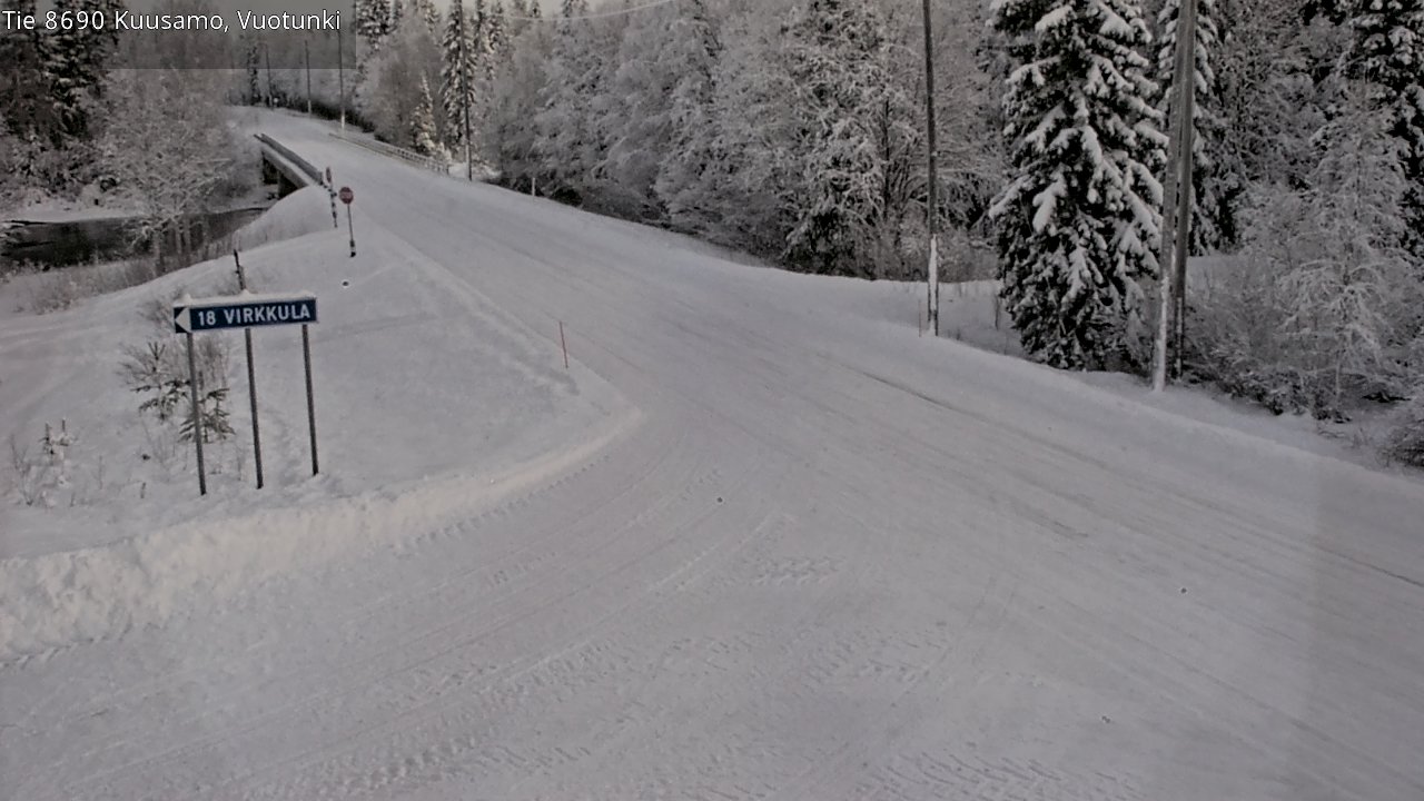 Weather Camera Image Road 8690 Kuusamo, Vuotunki, Kuusamo, Pohjois-Pohjanmaa