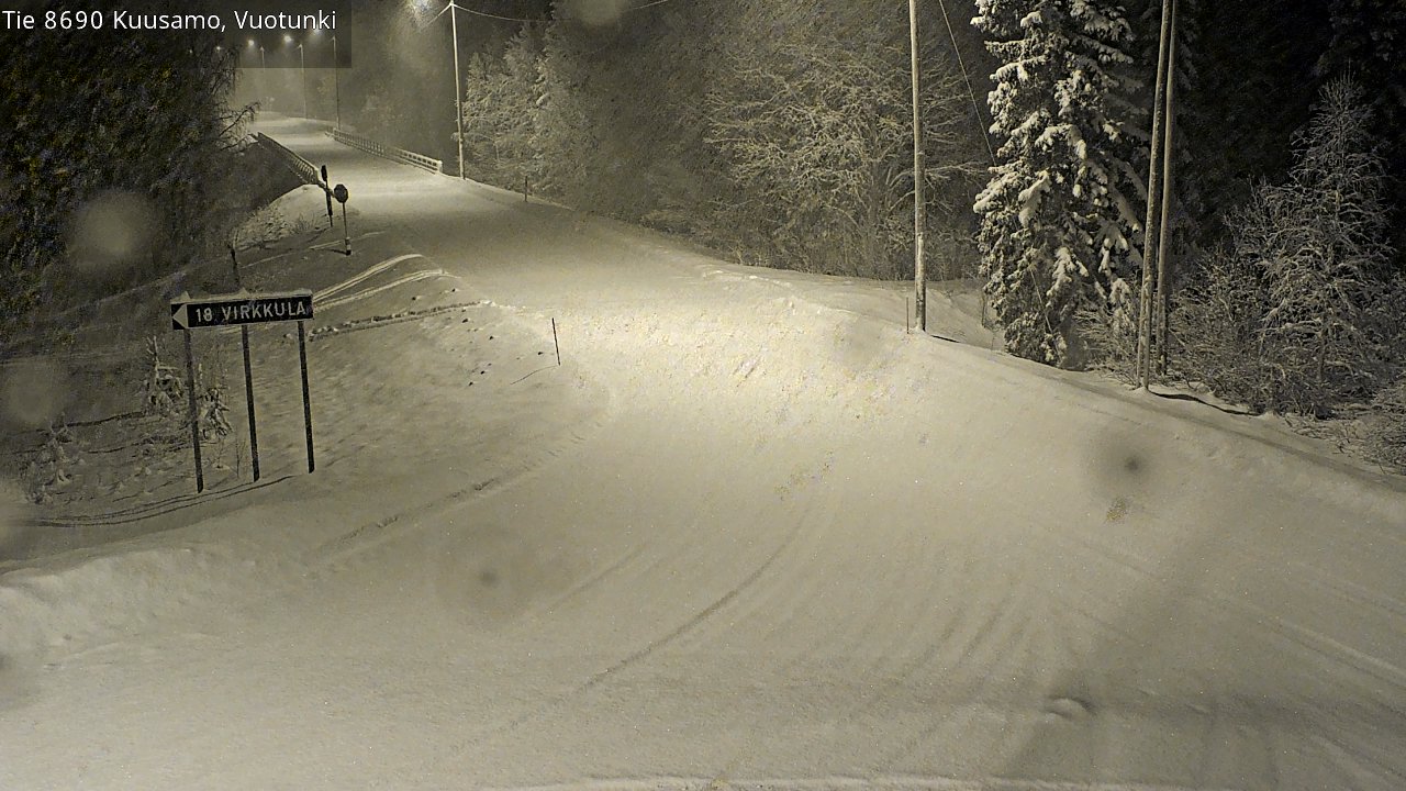 Weather Camera Image Road 8690 Kuusamo, Vuotunki, Kuusamo, Pohjois-Pohjanmaa