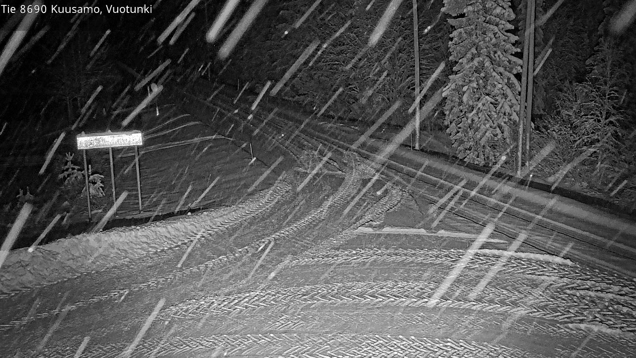 Weather Camera Image Road 8690 Kuusamo, Vuotunki, Kuusamo, Pohjois-Pohjanmaa