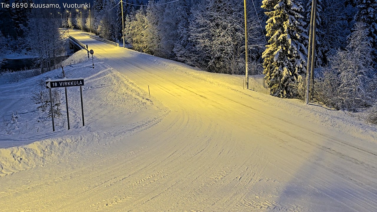 Weather Camera Image Road 8690 Kuusamo, Vuotunki, Kuusamo, Pohjois-Pohjanmaa