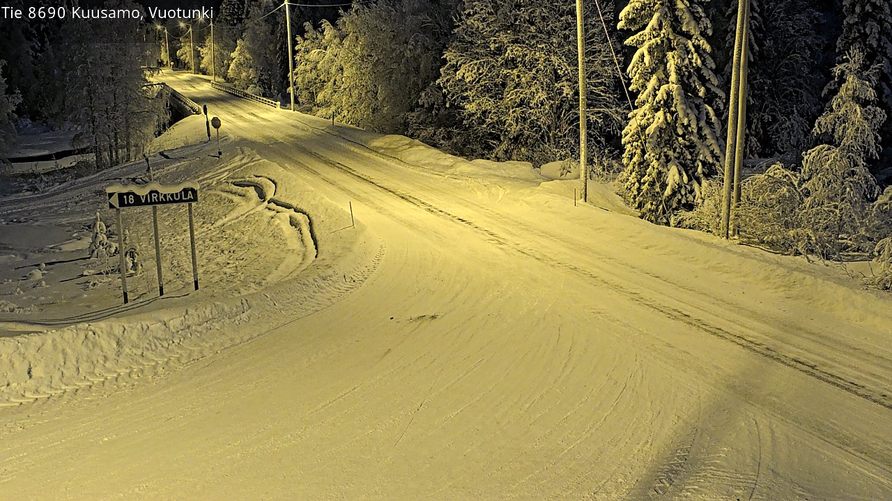 Weather Camera Image Väg 8690 Kuusamo, Vuotunki, Kuusamo, Pohjois-Pohjanmaa