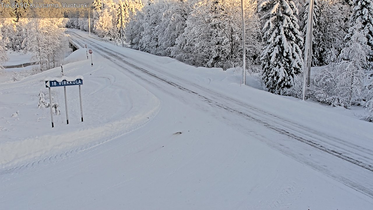 Weather Camera Image Road 8690 Kuusamo, Vuotunki, Kuusamo, Pohjois-Pohjanmaa