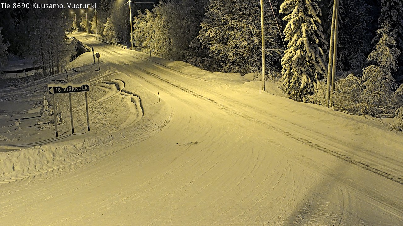 Weather Camera Image Väg 8690 Kuusamo, Vuotunki, Kuusamo, Pohjois-Pohjanmaa