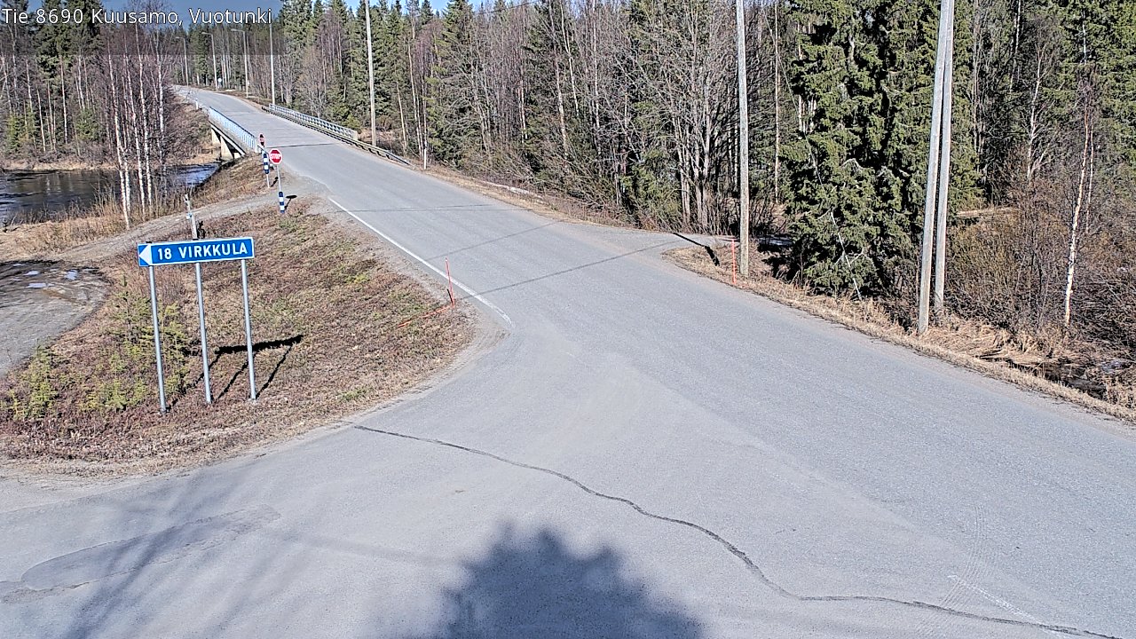 Weather Camera Image Väg 8690 Kuusamo, Vuotunki, Kuusamo, Pohjois-Pohjanmaa