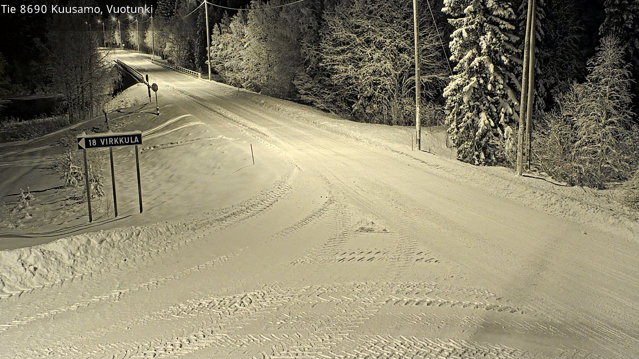 Weather Camera Image Road 8690 Kuusamo, Vuotunki, Kuusamo, Pohjois-Pohjanmaa