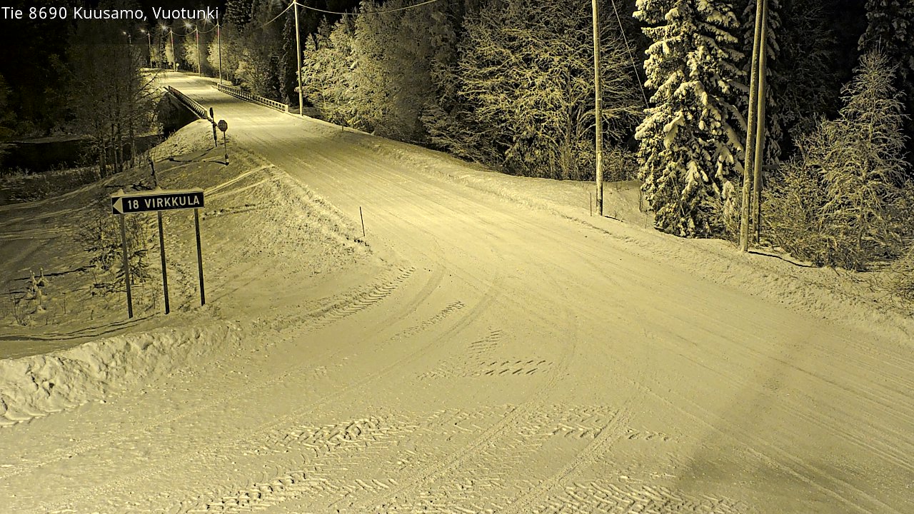 Weather Camera Image Road 8690 Kuusamo, Vuotunki, Kuusamo, Pohjois-Pohjanmaa