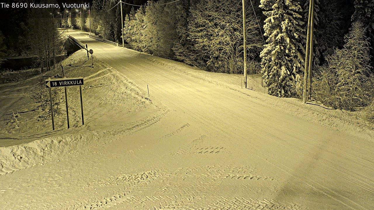 Weather Camera Image Road 8690 Kuusamo, Vuotunki, Kuusamo, Pohjois-Pohjanmaa
