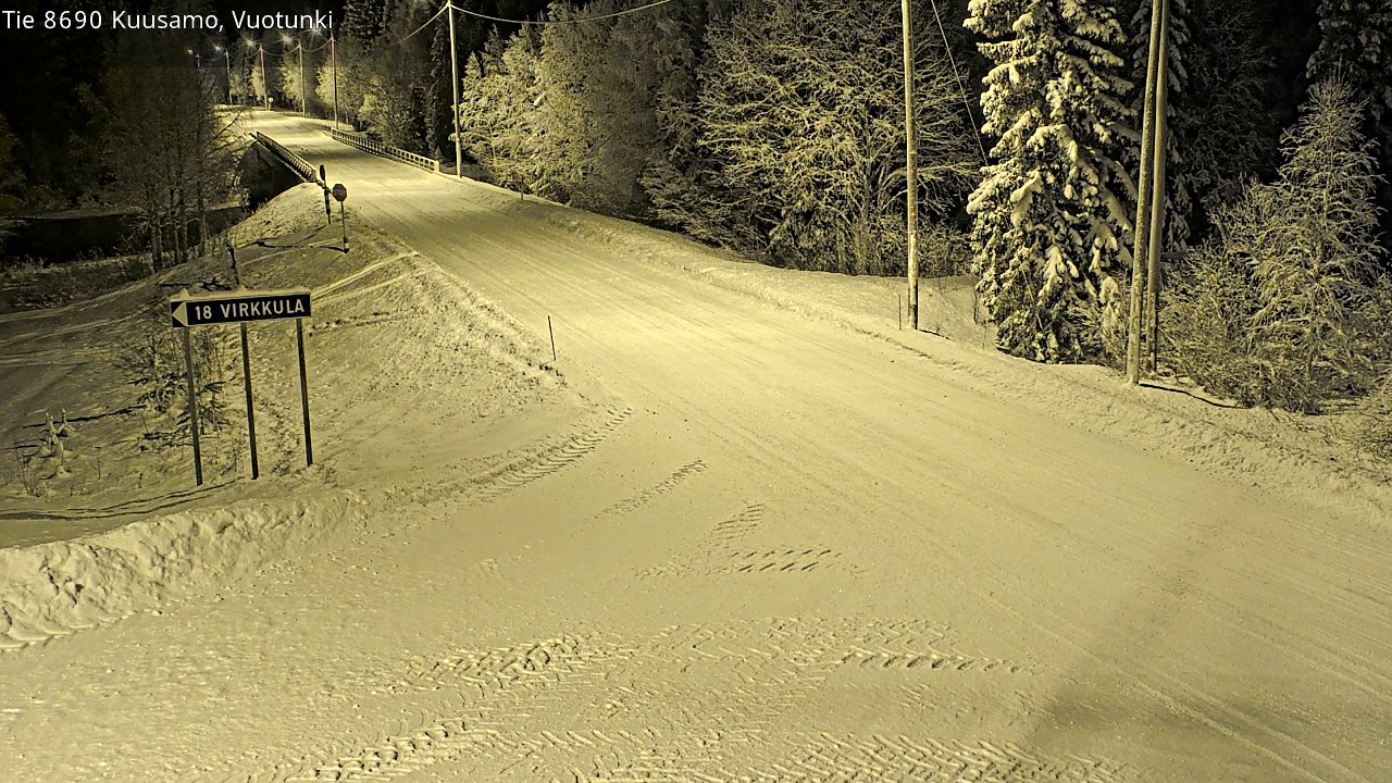 Weather Camera Image Road 8690 Kuusamo, Vuotunki, Kuusamo, Pohjois-Pohjanmaa