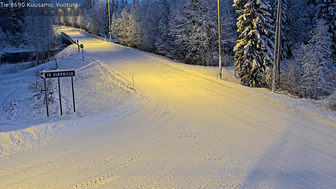 Weather Camera Image Road 8690 Kuusamo, Vuotunki, Kuusamo, Pohjois-Pohjanmaa