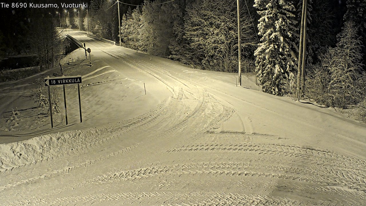 Weather Camera Image Road 8690 Kuusamo, Vuotunki, Kuusamo, Pohjois-Pohjanmaa