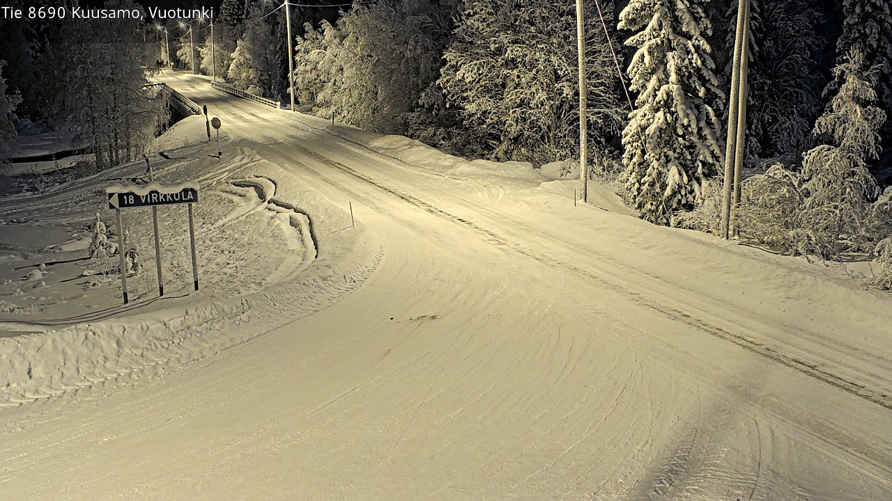 Weather Camera Image Väg 8690 Kuusamo, Vuotunki, Kuusamo, Pohjois-Pohjanmaa