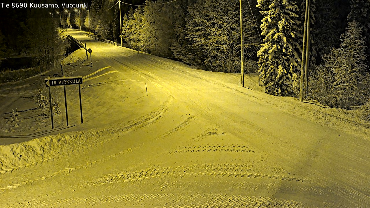 Weather Camera Image Road 8690 Kuusamo, Vuotunki, Kuusamo, Pohjois-Pohjanmaa