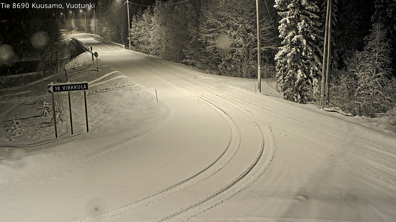 Weather Camera Image Road 8690 Kuusamo, Vuotunki, Kuusamo, Pohjois-Pohjanmaa