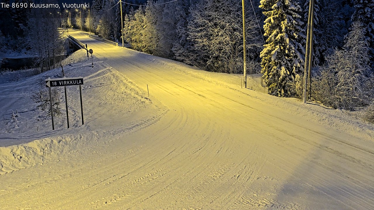 Weather Camera Image Road 8690 Kuusamo, Vuotunki, Kuusamo, Pohjois-Pohjanmaa