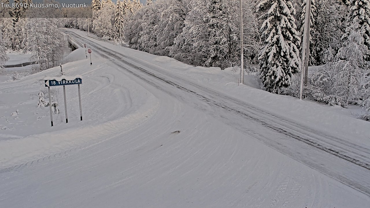 Weather Camera Image Road 8690 Kuusamo, Vuotunki, Kuusamo, Pohjois-Pohjanmaa