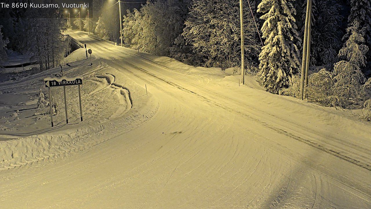 Weather Camera Image Väg 8690 Kuusamo, Vuotunki, Kuusamo, Pohjois-Pohjanmaa